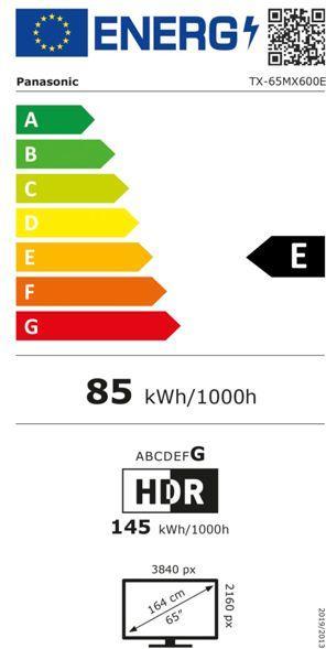 Energy Label Panasonic TX-65MX600E (65", LED, 4K, 2023)
