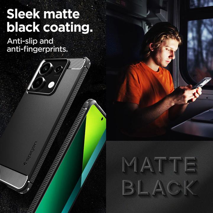 Actual product image Spigen Rugged Armor Xiaomi Redmi Note 13 Pro 5G / Poco X6 5G czarny/matte black ACS07254 (Xiaomi Redmi Note 13 Pro 5G)
