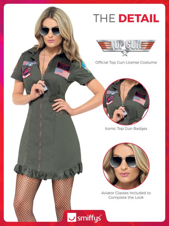 Produktbild Smiffys Top Gun Frauen Kostüm (L)