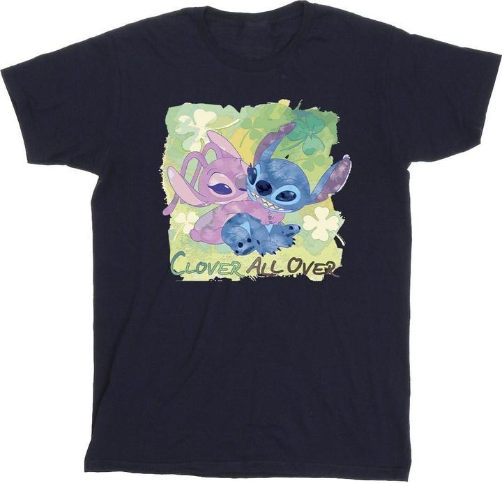 Disney Lilo And Stitch St Patrick's Day Clover TShirt