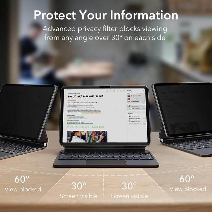 Produktbild ESR Magnetic (abnehmbar) Privacy Displayschutzfolie (1 Stück, iPad Air 11 2024 (M2))