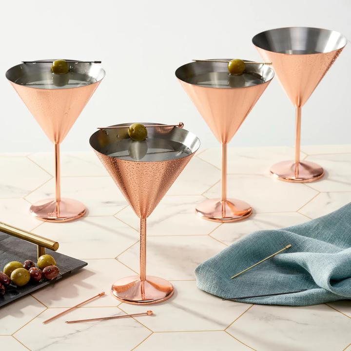 Actual product image Oak & Steel Steel rose gold matt (4.60 dl, 4 x, Martini glasses)