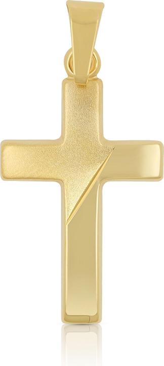 Muau Pendant cross yellow gold 750, 25x12mm (Gold und Silber)