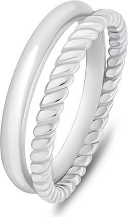 Brilio Silver - Original double silver ring RI064W - Circuit: 54 mm (54)