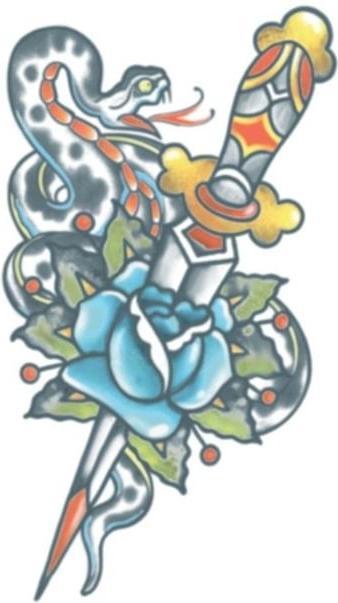 Produktbild Tinsley Transfers Schlange und Dolch Tattoo | Klebetattoos