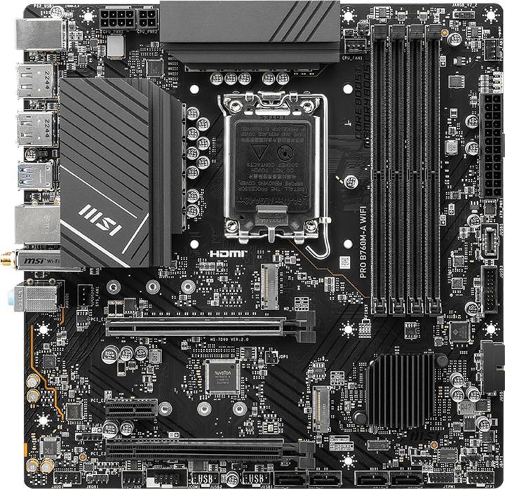 Produktbild MSI PRO B760M-A WIFI (LGA 1700, Intel B760, mATX)