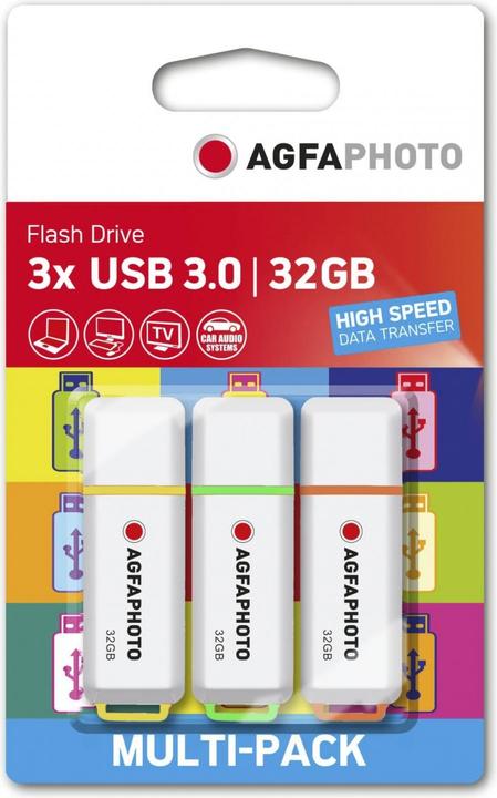 Image du produit AGFAPHOTO USB 3.2 Gen 1 32GB Color Mix MP3 (32 Go, USB-A)