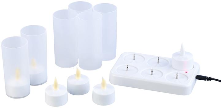 Produktbild Lunartec Akku-LED-Teelichter mit Ladestation (12 x)