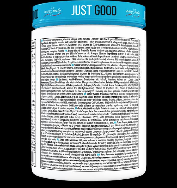 Valeurs nutritives et ingrédients Easy Body Skinny Protein (Vanille, 1 pcs, 450 g)