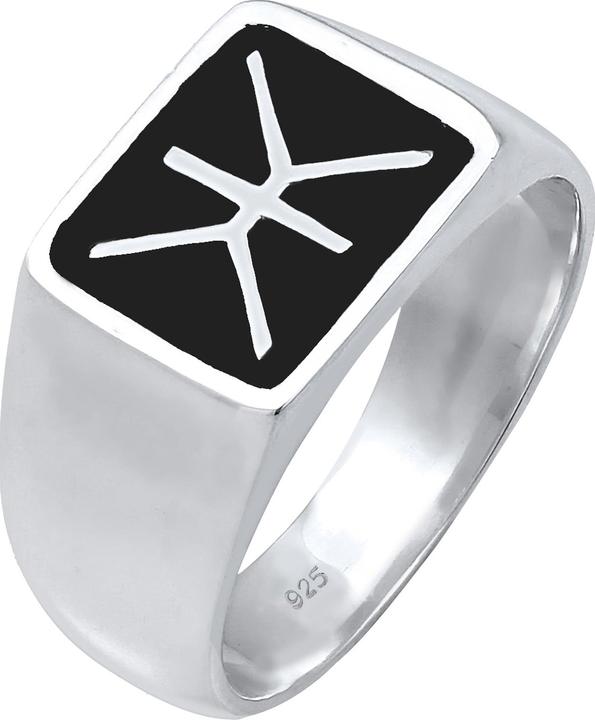 Immagine prodotto Kuzzoi Anello Uomo Signet Ring Smalto Logo Basic Argento 925 (62, 925 Argento)