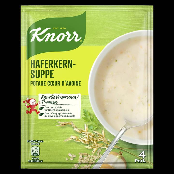 Produktbild Knorr Haferkern Suppe Beutel, feine crèmige Suppe mit Lauch & Haferkernen, einfach zubereitet