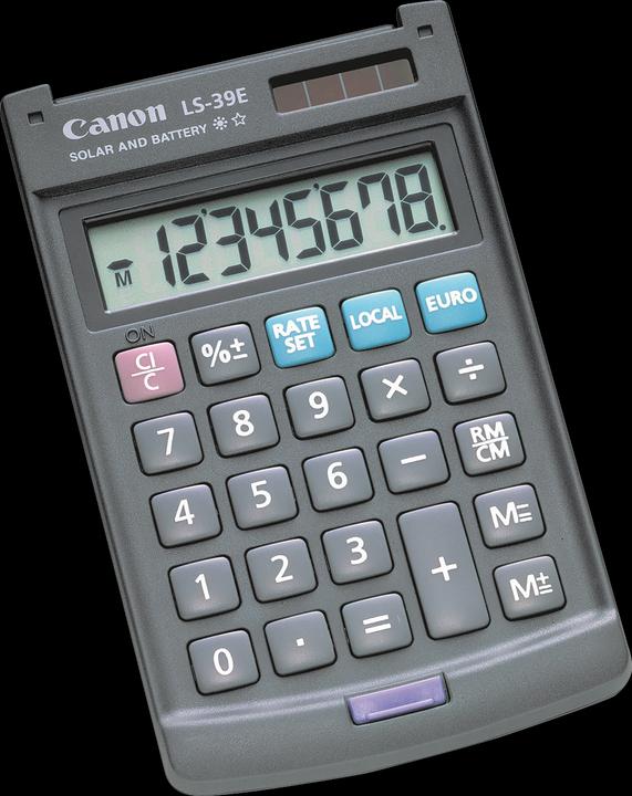 Image du produit Canon Calculatrice de poche LS-39 E, énergie solaire/pile (Piles, Cellules solaires)