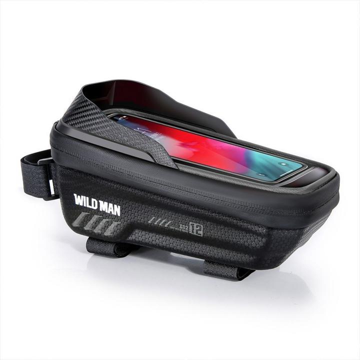 Image du produit Wildman Bicycle accessory traveling bag for bike frame with zipper 1L (4 "- 7") ES12 black (1 l, Sacoche de cadre)