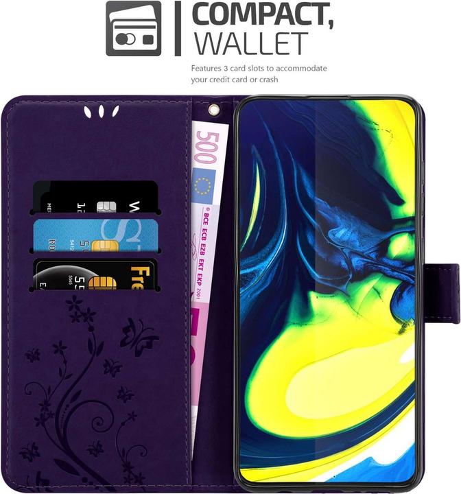 Actual product image Cadorabo Case for Samsung Galaxy A80 / A90 4G Flower Book (Samsung Galaxy A80)