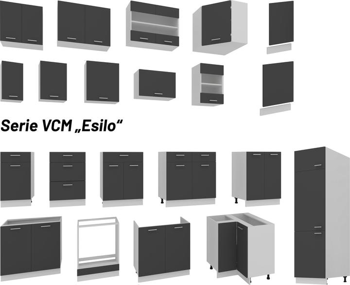 Actual product image VCM Corner Cabinet Kitchen Cabinet Kitchen Base Cabinet Kitchen Furniture Esilo (76 x 76 x 82 cm)