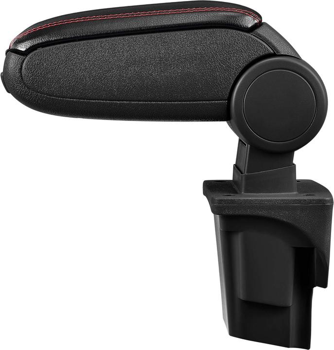 Actual product image Pro-Tec Seat Leon 1P centre armrest with storage compartment, faux leather, black with red stitching