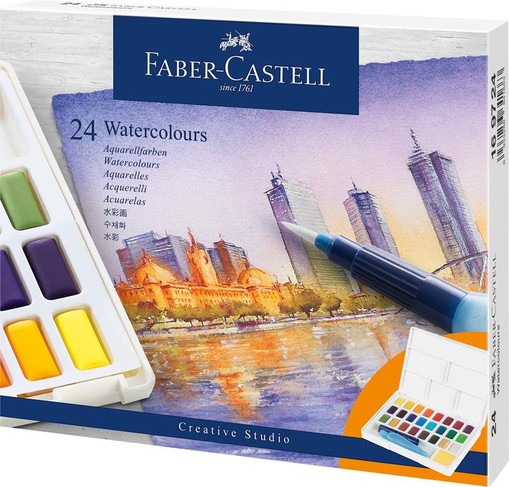 Faber-Castell Watercolours in cups (Multicoloured, 24 ml)