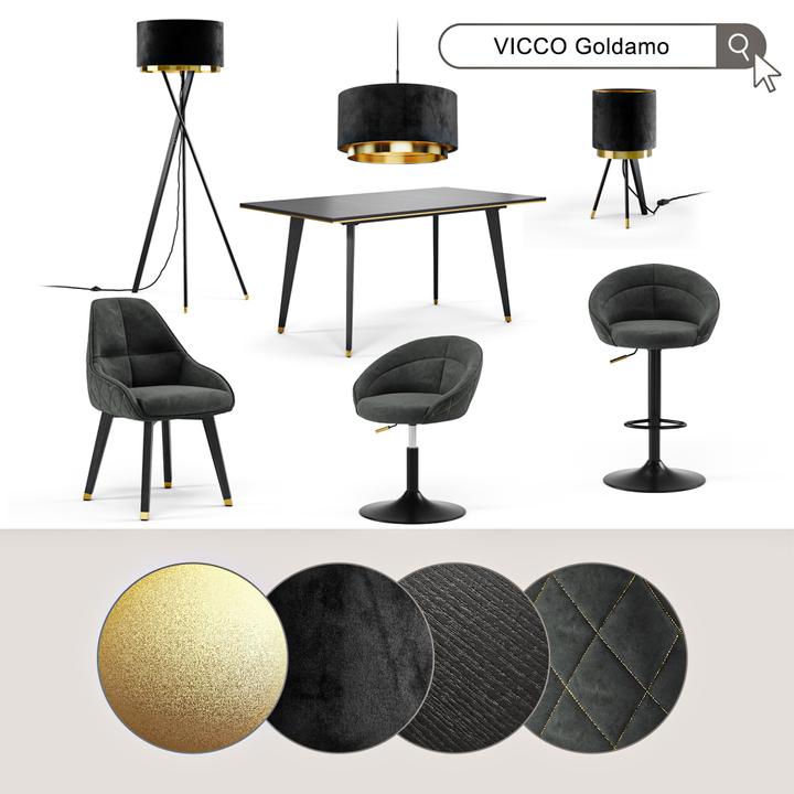 Produktbild Vichy Tischlampe Goldamo, Schwarz/Gold (E27)