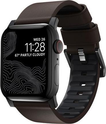 Produktbild Nomad Active Band Pro -nahkaranneke, Apple Watch 49 / 45 / 44 /, musta/ruskea (Heinen-Leder und FKM-Fluorelastomer-Gummi)