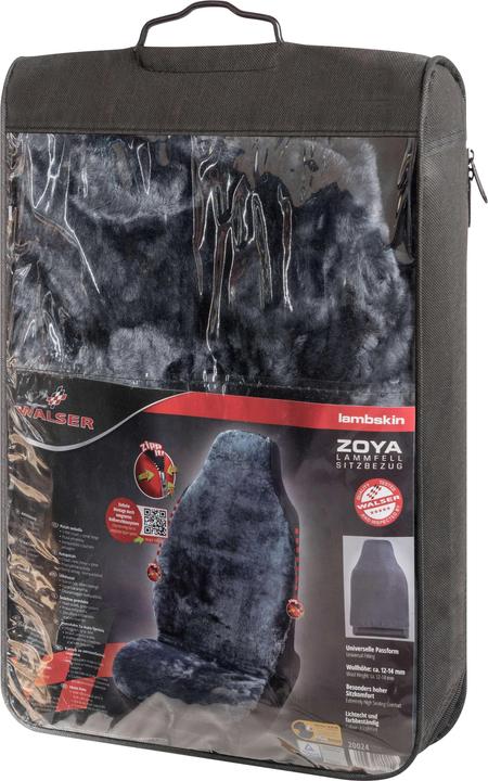 Produktbild Walser Autositzbezug Zoya aus Lammfell Einzelsitz Highback Zipp-It anthrazit