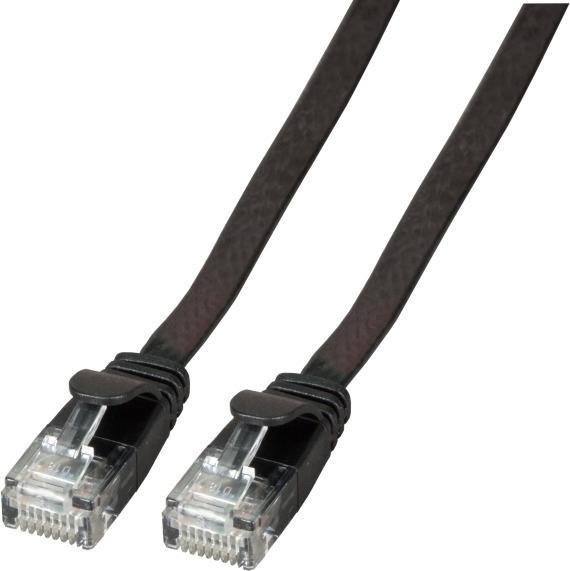 Produktbild EFB Elektronik Hersteller: RJ45 Flachpatchkabel U/UTP, Cat.6A, 3m, schwarz (U/UTP, CAT6a, 3 m)