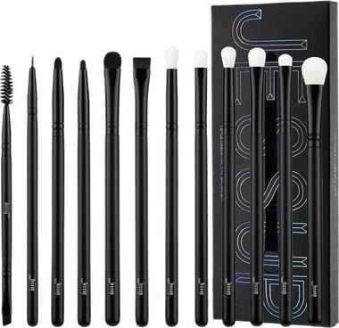 Jessup Eyeshadow Brush Set Black Eye Makeup Brushes Professional with Natural Synthetic Hair for Eye (Eyebrows)
