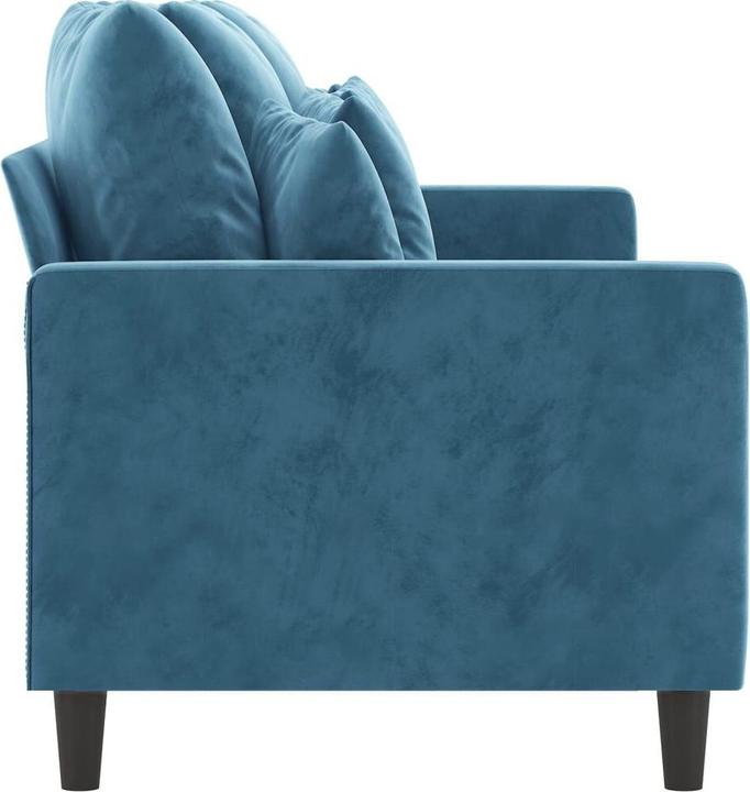 Actual product image VidaXL 3-seater sofa blue 180 cm velvet,Colour: Blue,Material: Velvet (3-seater)
