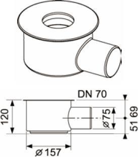 Produktbild TECE Ablauf TECEdrainline max, mit seitlicher Auslauf, DN 70 (Ablaufgarnitur)