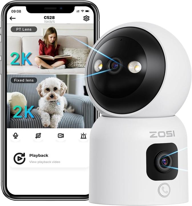 Zosi Überwachungskamera mit Dual-Objektiv und KI-Erkennung