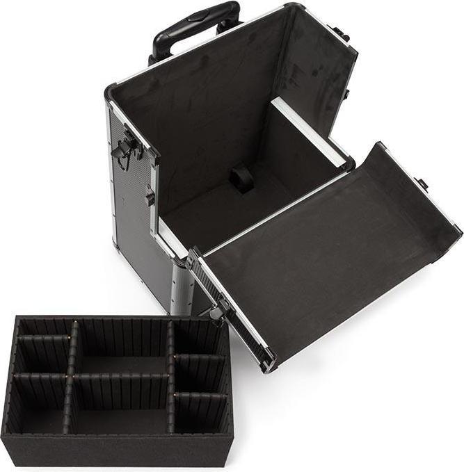 Produktbild Velleman TROLLEY-KOFFER - ALUMINIUM - 370 x 225 x 670 mm - SCHWARZ (66.90 l, M (50 - 90l))