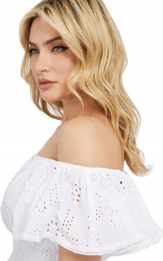 Guess Damen Top Spanish Sl Peggy Rüschen-T-Shirt (S)