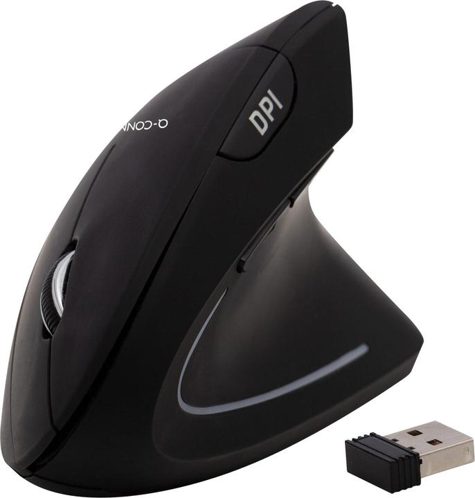 Productafbeelding Q-Connect Muis ergonomisch zwart draadloos (Draadloze)