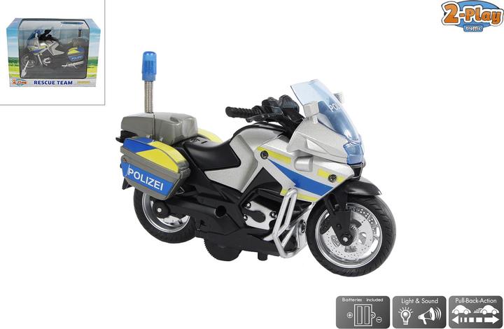 Produktbild Kids Globe Traffic Van Manen Kids Globe Polizeimotorrad (Einsatzfahrzeug mit Licht + Sound, Motorrad mit Rückzugsmot