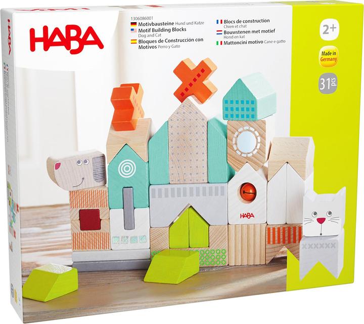 Actual product image Haba Building blocks dog and cat