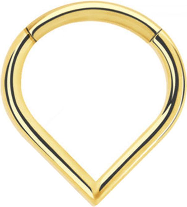Star Piercing Micro Segmentring klappbar vergoldet Tropfen (ohne Messing, Titan G23)
