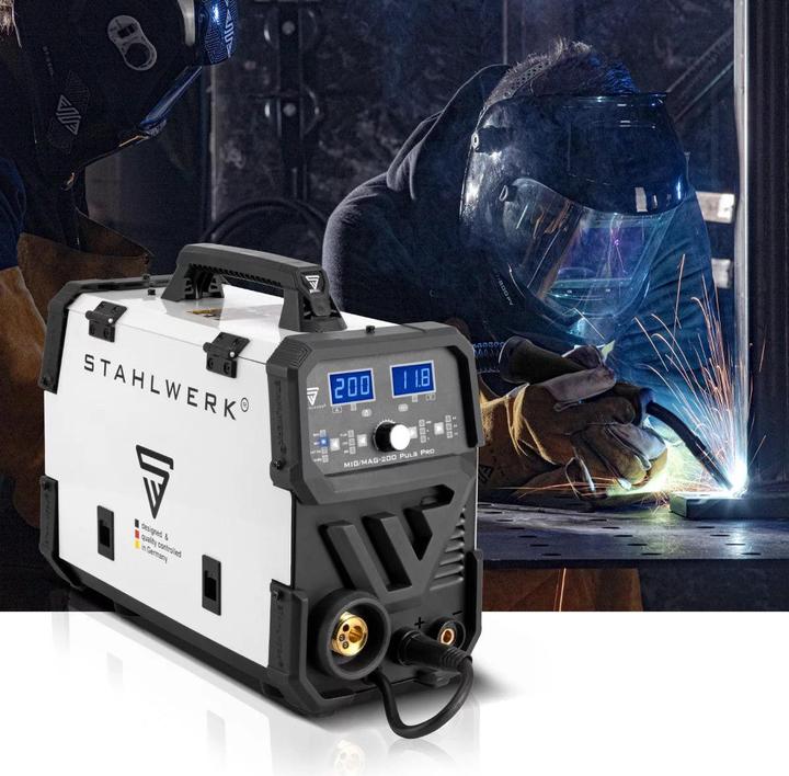 Produktbild Stahlwerk Schweissgerät MIG MAG 200 Puls Pro IGBT Schutzgas Kombigerät mit 200 A
