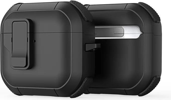 Actual product image Dux Ducis Headphone case - AirPods 4 PECP Series PC+TPU Cover with Hook Black (Charging case cover)