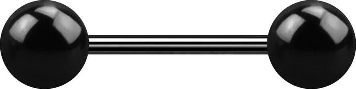 Star Piercing Micro Barbell schwarz mit zwei Kugeln (ohne Messing, Chirurgenstahl 316L)