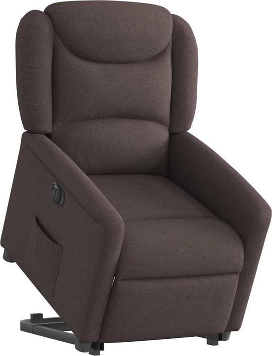 VidaXL Elektrischer Massagesessel mit Aufstehhilfe Dunkelbraun Stoff