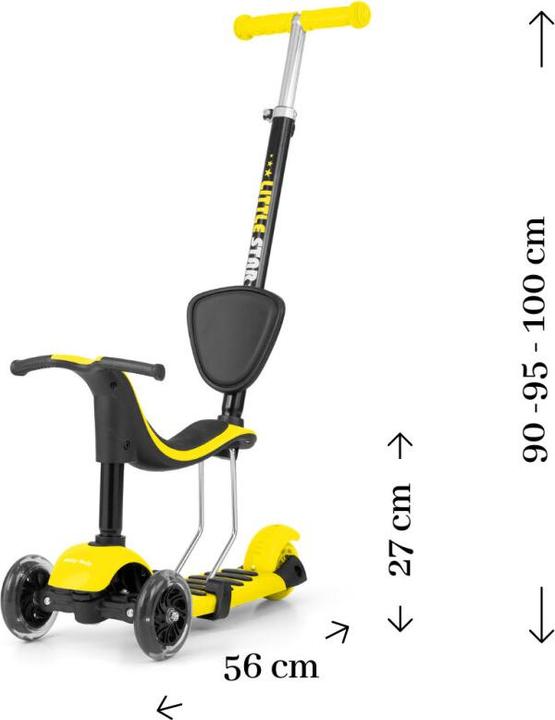 Image du produit Mally Trottinette pour enfants Milly Little Star 3-en-1 step, jaune