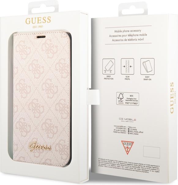 Actual product image Guess GUBKP14MHG4SHP iPhone 14 Plus 6.7" różowy/pink book 4G Vintage Gold Logo (Apple iPhone 14 Plus)
