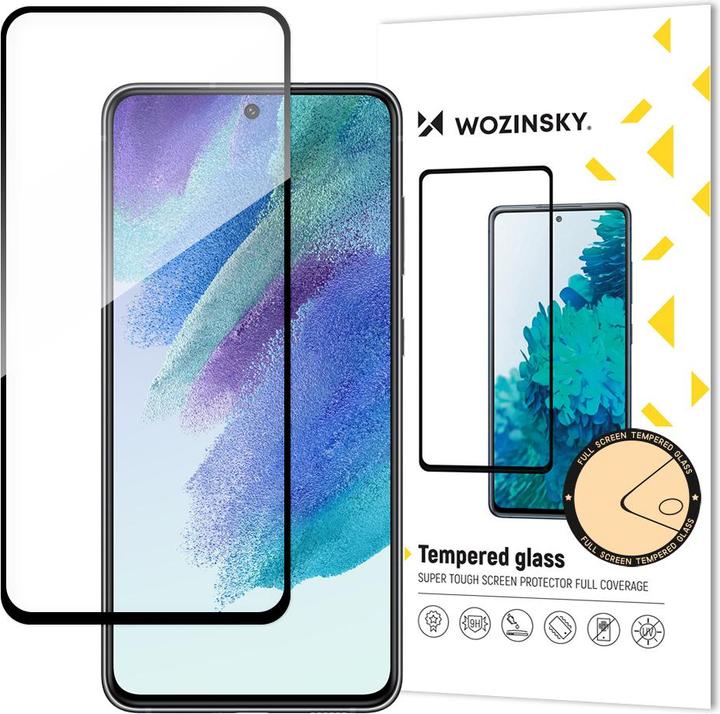 Produktbild Wozinsky Tempered Glass Full Glue Super Robust Panzerglas Vollbild Hartglas mit Rahmen Case Friendly (1 Stück, Samsung Galaxy S21 FE)