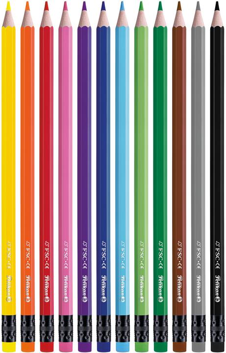 Produktbild Pelikan Buntstifte mit Radierer (Multicolor, 12 x)