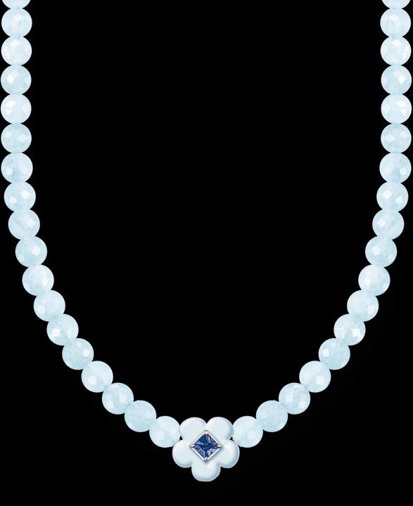 Immagine prodotto Thomas Sabo Fiore a girocollo con perline blu (Argento 925, Smalto, 34cm)
