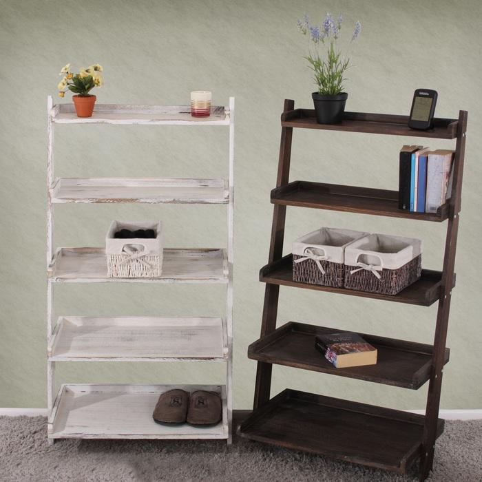 Produktbild Mendler Regal Standregal Pflanzregal Blumenständer, 119x64x38cm, Shabby-Look, Vintage – weiss - 10113