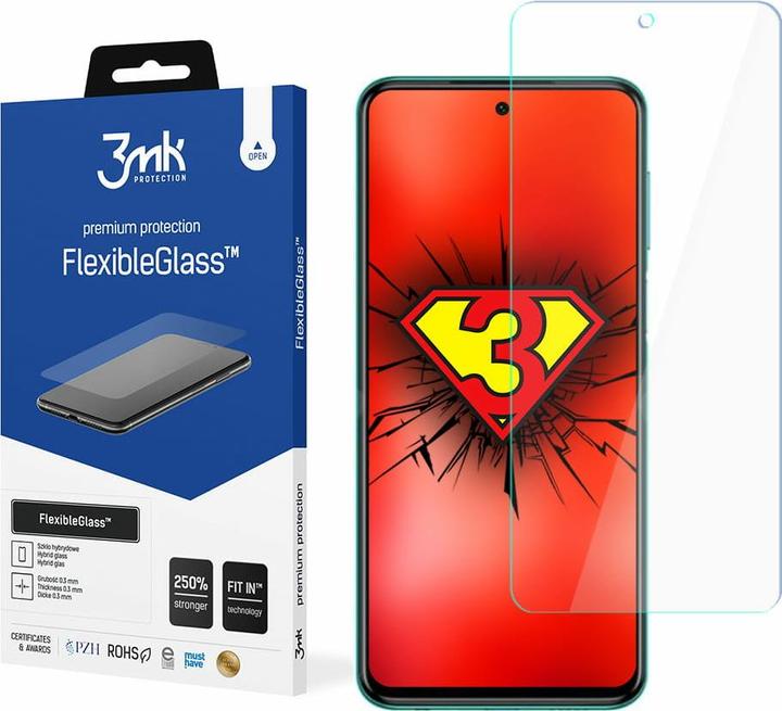 Produktbild 3MK FlexibleGlass Bildschirmschutz, Display Folie (1 Stück, Xiaomi Redmi Note 9S)