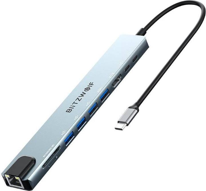 Produktbild BlitzWolf Docking Station BW-TH5 10in1 USB-C (silver) (USB-C, 10 Ports)