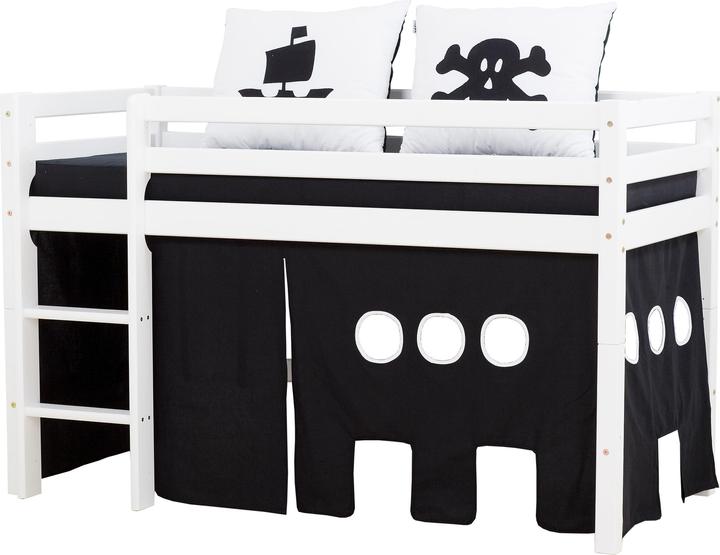 Actual product image Hoppekids Curtain to half-high bed 70x160 cm - Piratesque (35-1008-BW-07M) - Bundle