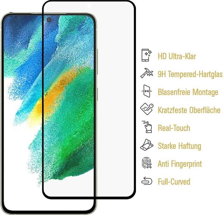 Produktbild Protectorking 1x echtes Tempered 9H Panzerhartglas 3D KLAR (1 Stück, Samsung Galaxy S21 FE)