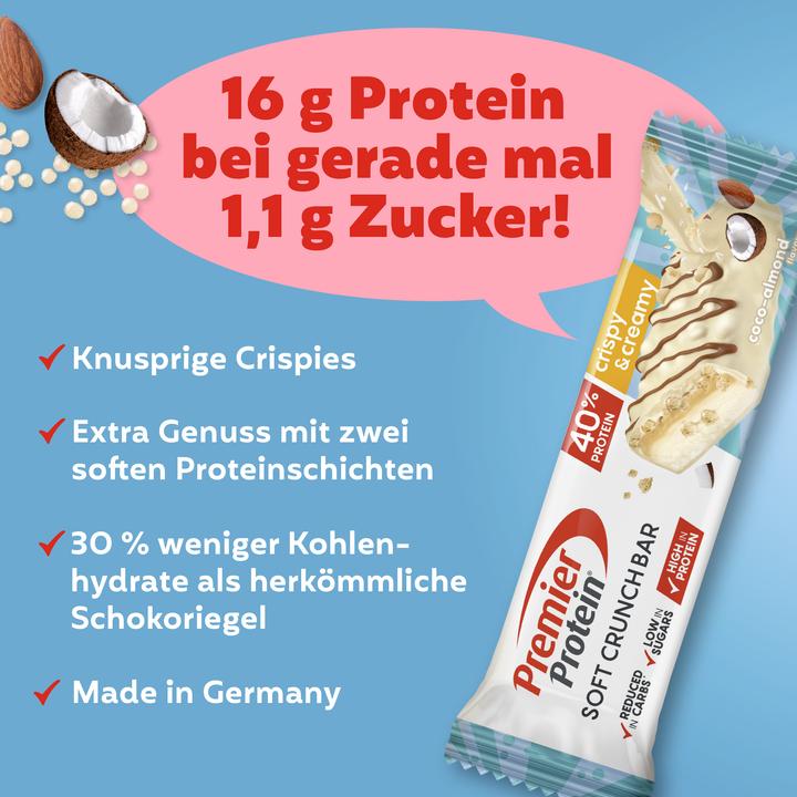 Produktbild Premier Protein Soft Crunch Bar 40% Protein (Coco-Almond, 12 Stk., 480 g)